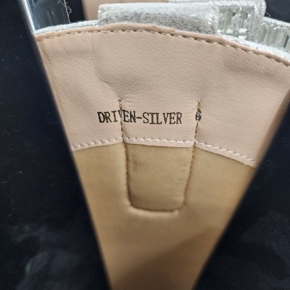 AZALEA WANG Driven Silver Sequin Mirror Tall Western Cowboy Boots 6-10 NWT - Picture 13 of 17